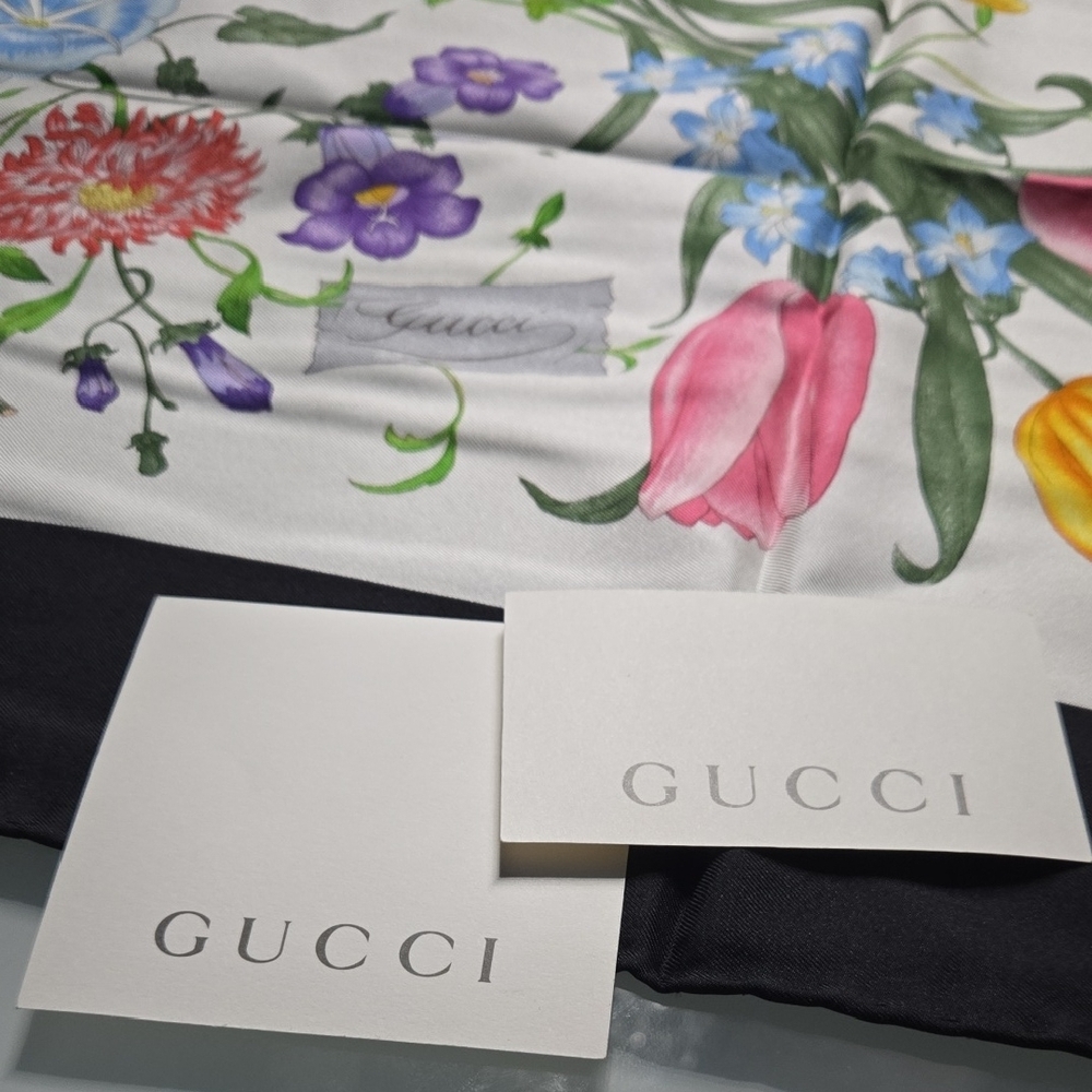 Gucci Multicolor Floral Silk Scarf - Picture 3 of 11
